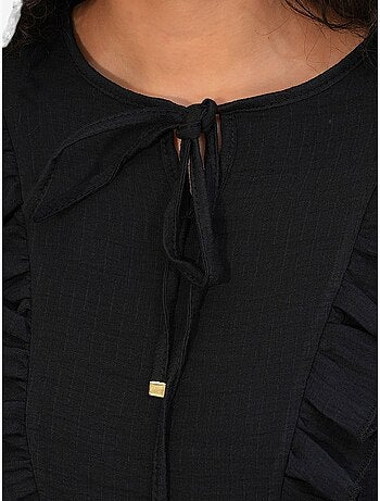 Blusa in tessuto con volant e chiusura con laccetti bdart