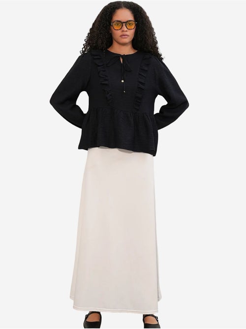 Blusa in tessuto con volant e chiusura con laccetti bdart - Kiabi