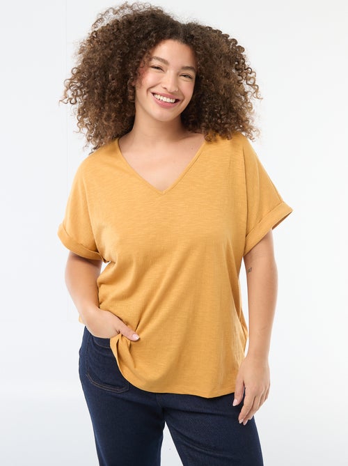 Blusa in tessuto crêpe a maniche corte - Kiabi