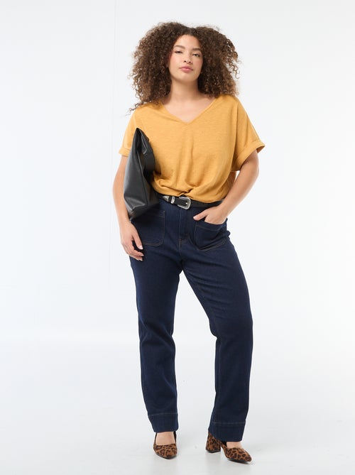 Blusa in tessuto crêpe a maniche corte - Kiabi