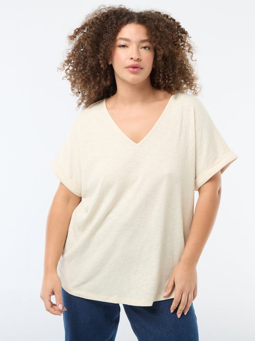Blusa in tessuto crêpe a maniche corte - Kiabi