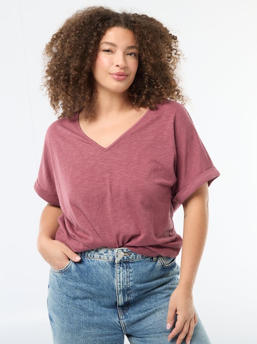 Blusa in tessuto crêpe a maniche corte - Kiabi