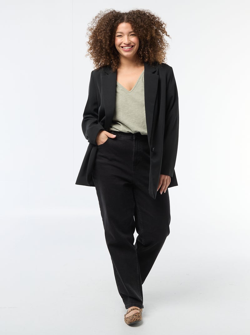 Blusa in tessuto crêpe a maniche corte Verde - Kiabi