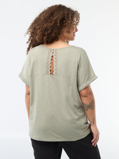 Blusa in tessuto crêpe a maniche corte - Kiabi