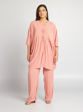Blusa in tessuto effetto crêpe
