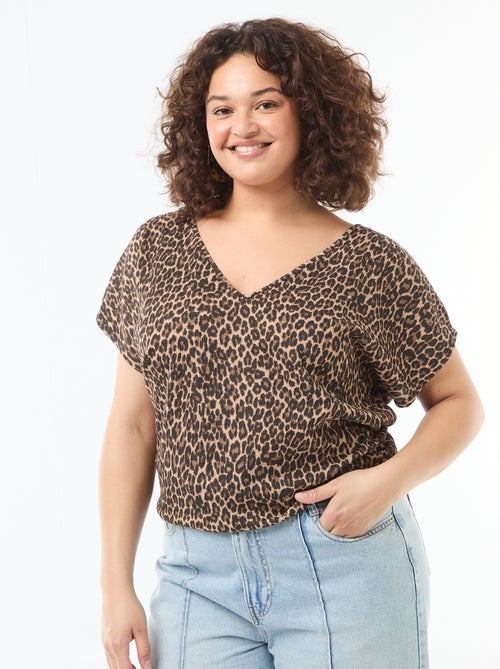 Blusa in tessuto goffrato a maniche corte - Kiabi