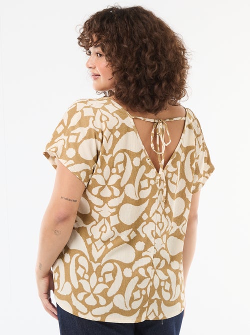 Blusa in tessuto goffrato a maniche corte - Kiabi