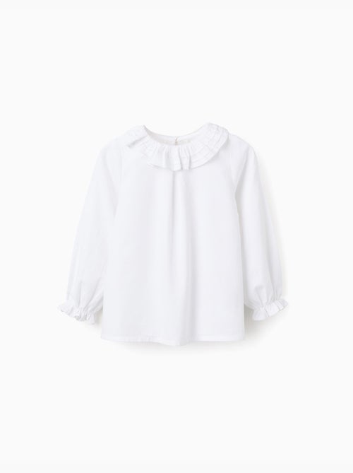 Blusa in twill di cotone con volant - Kiabi