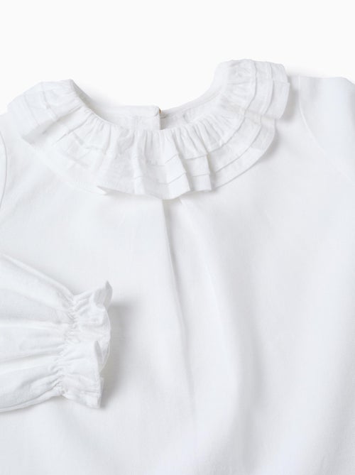Blusa in twill di cotone con volant - Kiabi