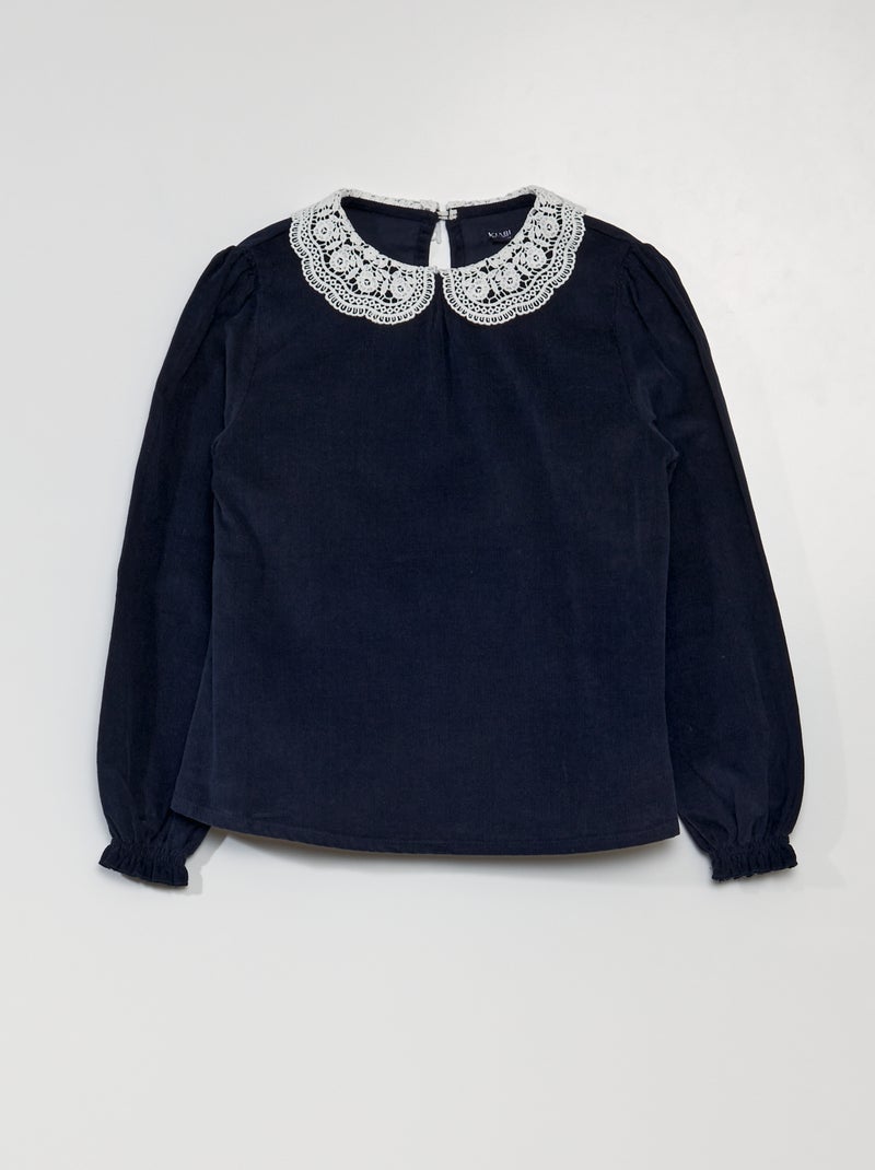 Blusa in velluto BLU - Kiabi