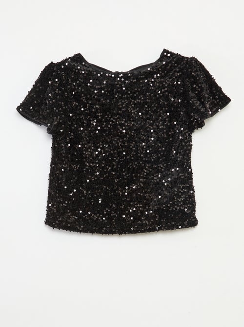 Blusa in velluto con paillettes - Kiabi
