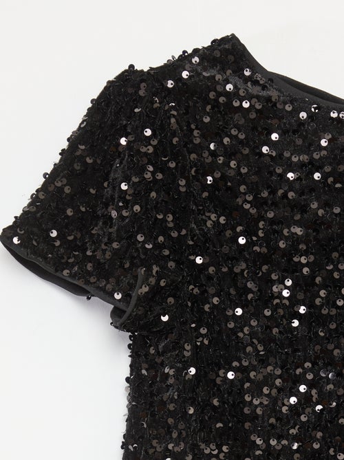 Blusa in velluto con paillettes - Kiabi