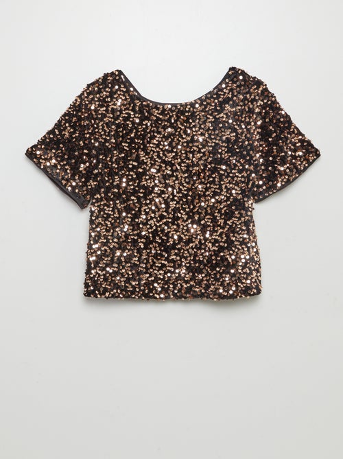 Blusa in velluto decorata con paillettes - Kiabi