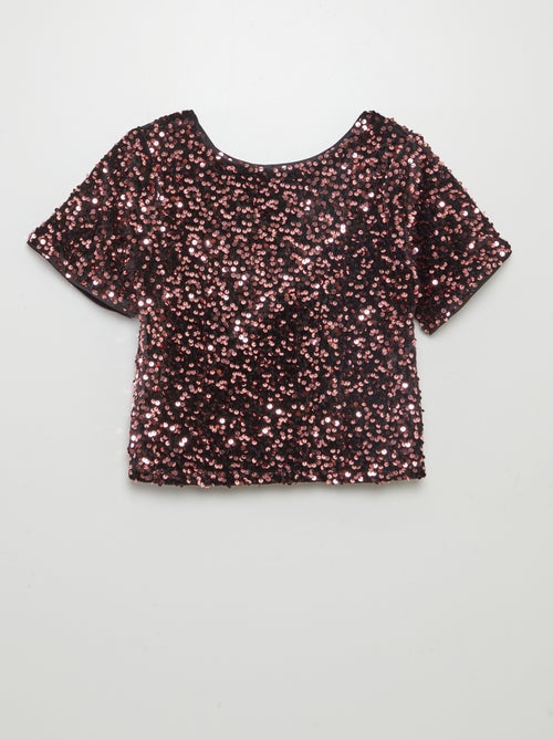 Blusa in velluto decorata con paillettes - Kiabi