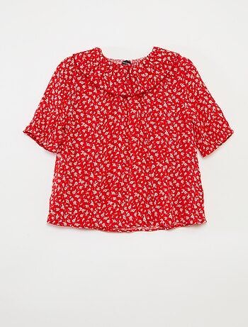 Blusa in viscosa collo con volant - So Easy