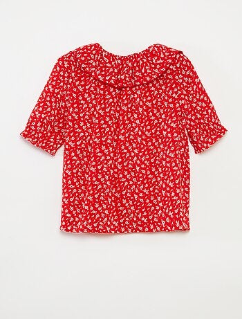 Blusa in viscosa collo con volant - So Easy