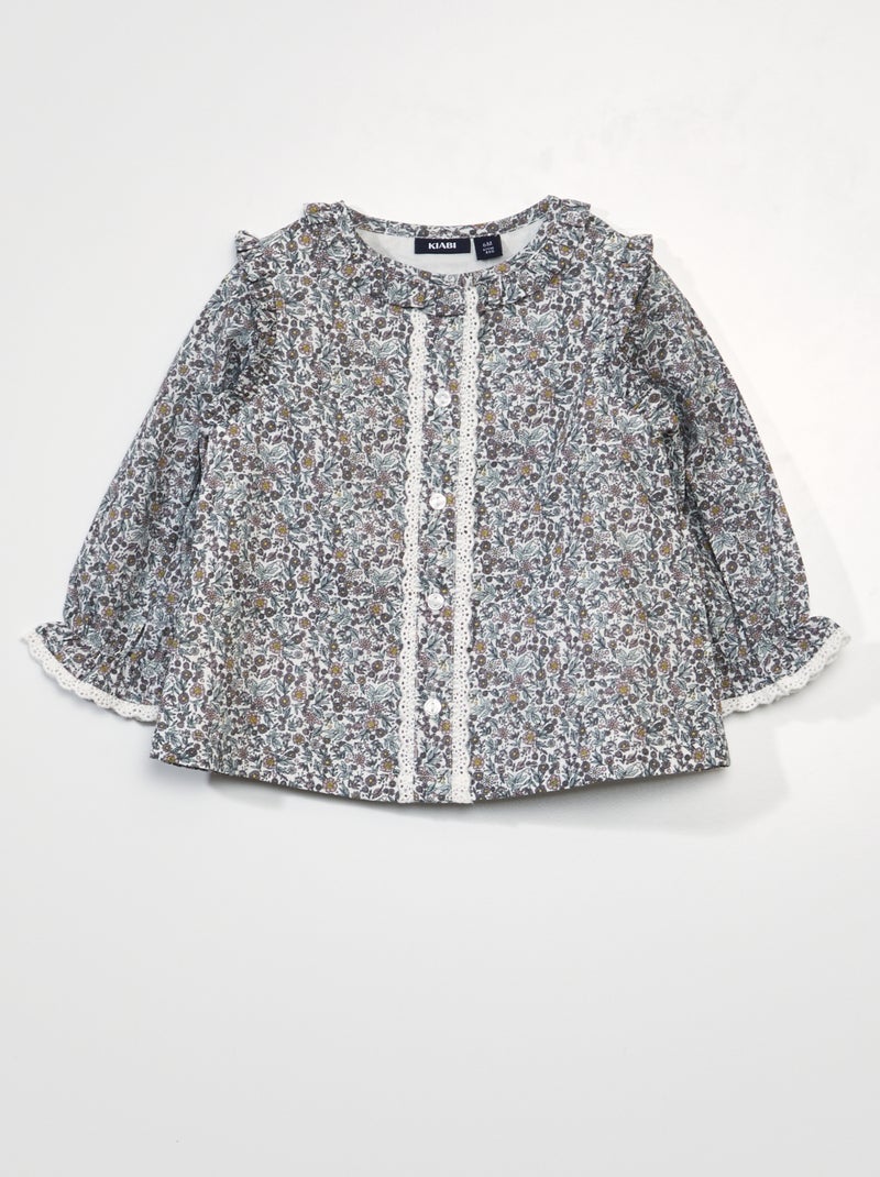 Blusa in voile di cotone BEIGE - Kiabi