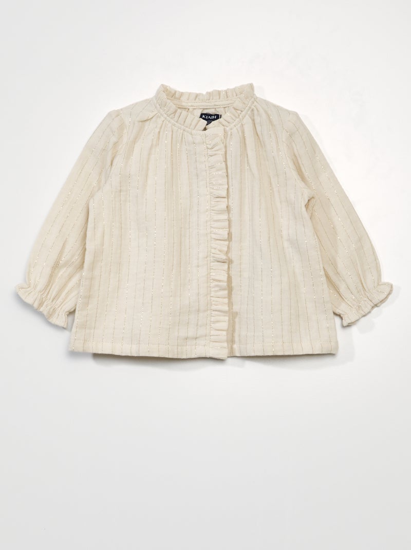 Blusa in voile di cotone BIANCO - Kiabi