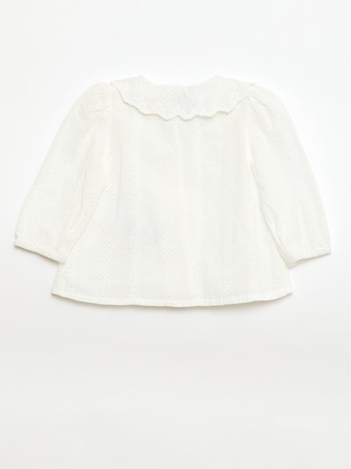 Blusa in voile di cotone con ricami - Kiabi