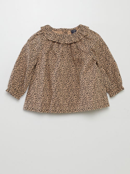 Blusa in voile di cotone leopardato - Kiabi