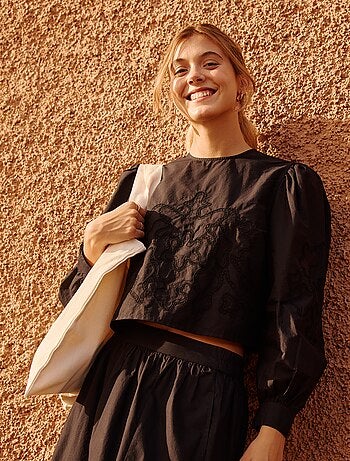 Blusa in voile di cotone