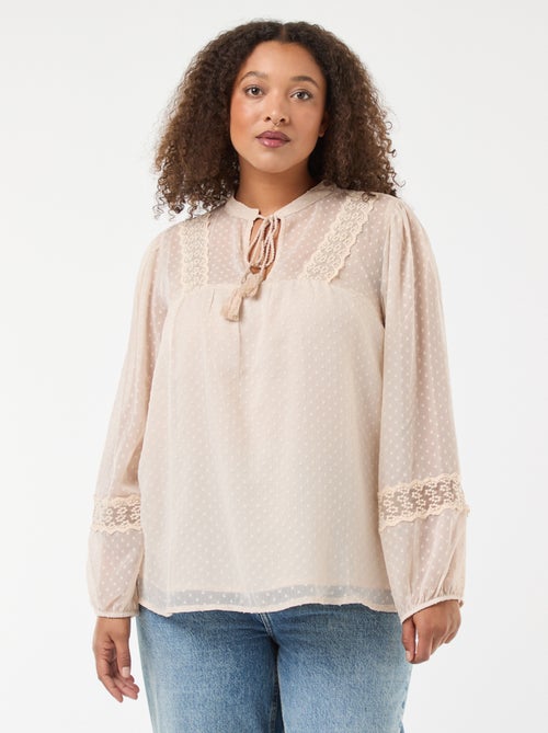 Blusa in voile 'Only Carmakoma' - Kiabi