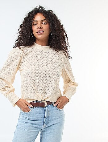 Blusa 'JDY' con ricami e collo alto