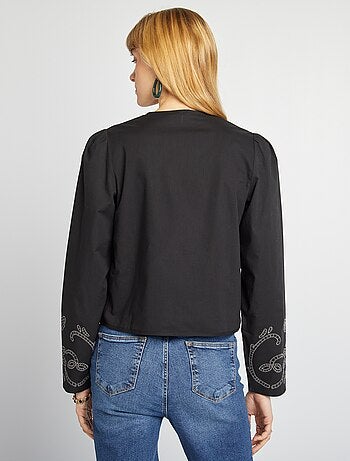 Blusa kimono ricamata