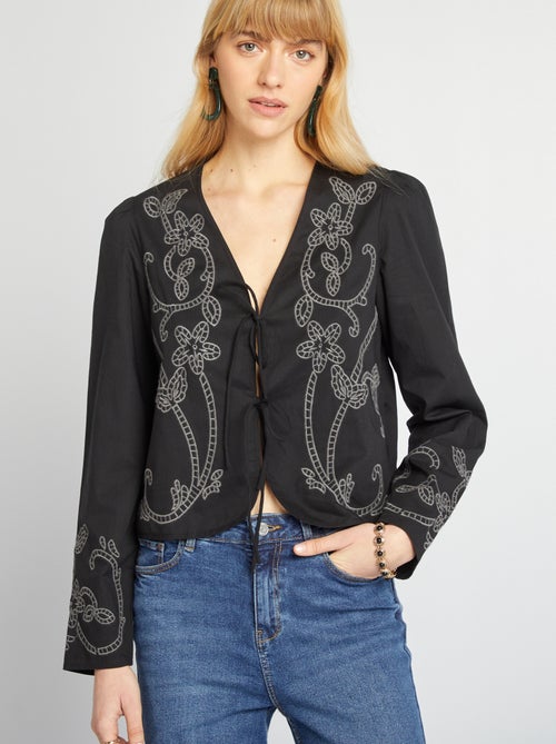 Blusa kimono ricamata - Kiabi