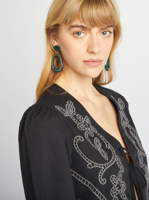 Blusa kimono ricamata - Kiabi