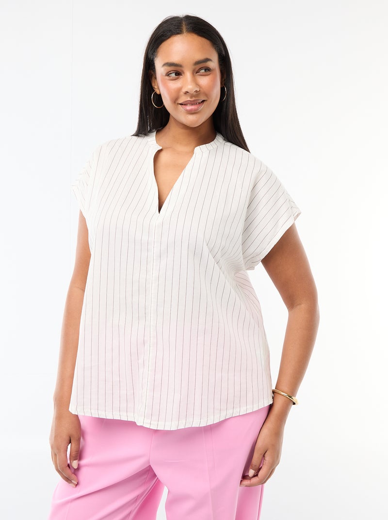 Blusa leggera a maniche corte Bianco - Kiabi