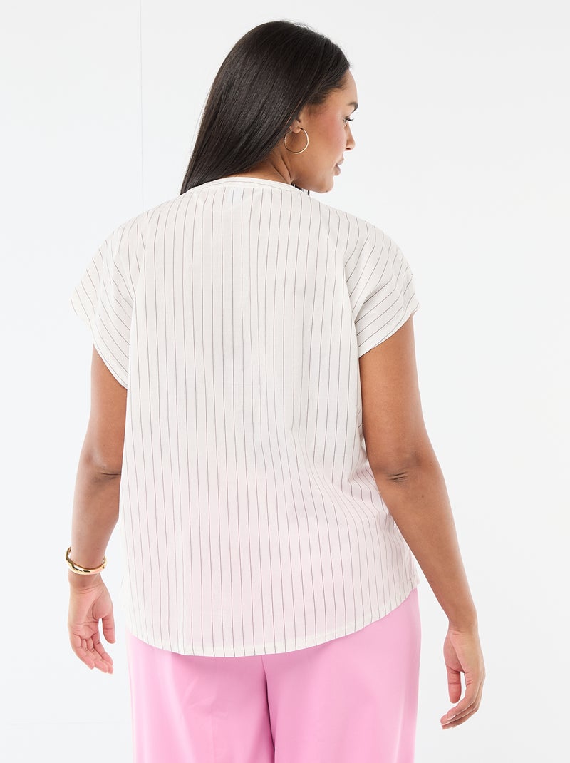 Blusa leggera a maniche corte Bianco - Kiabi