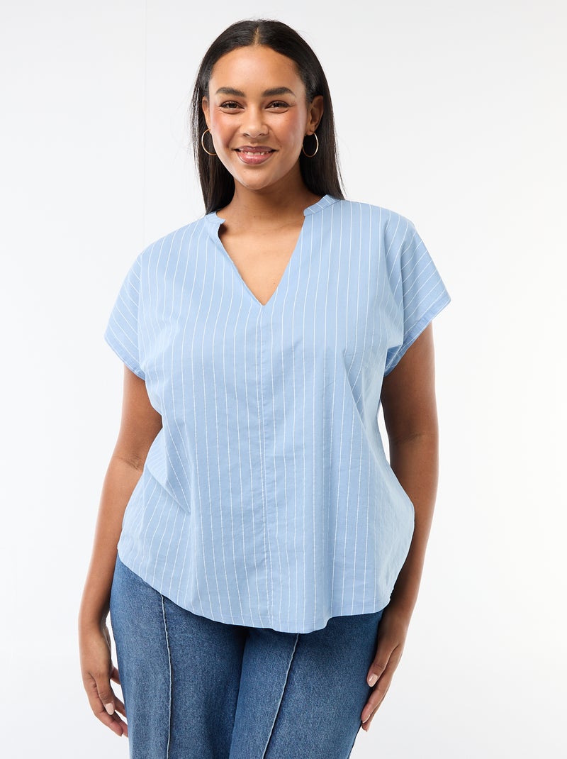 Blusa leggera a maniche corte Blu - Kiabi
