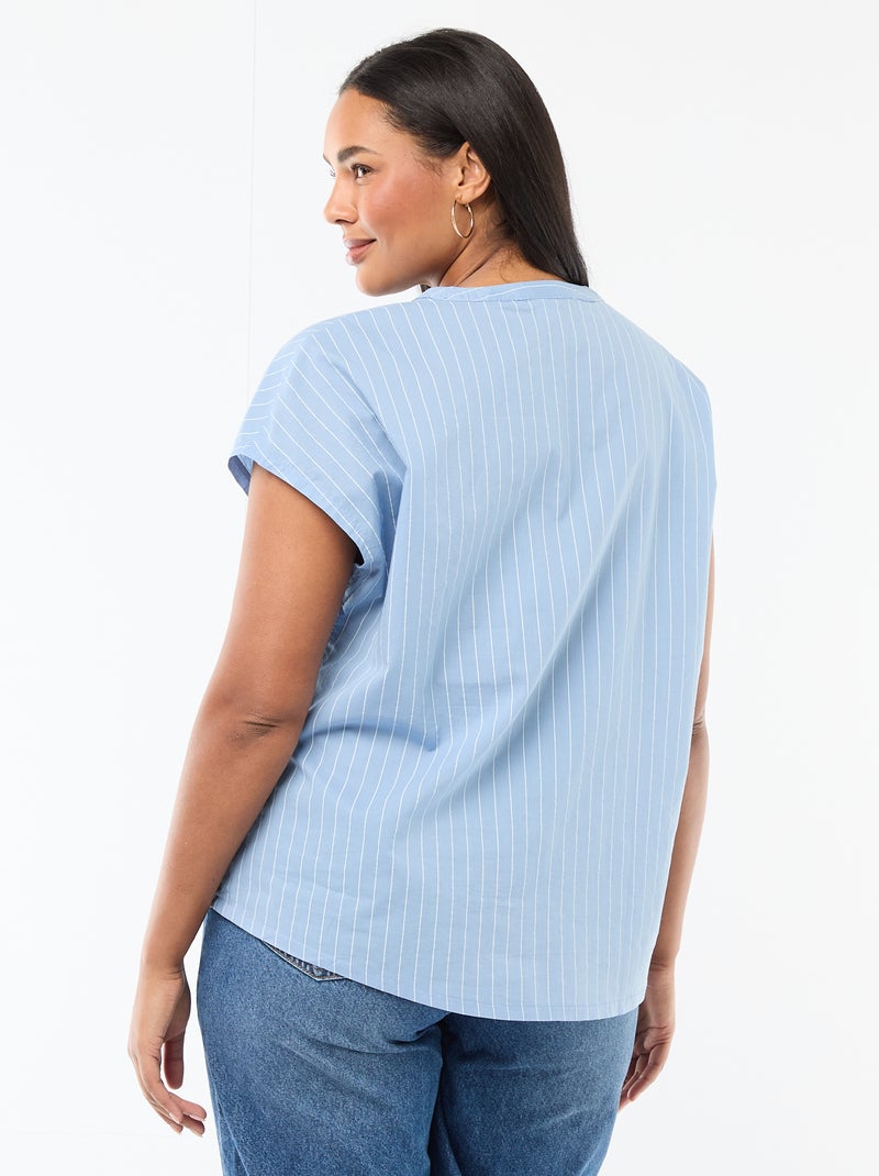 Blusa leggera a maniche corte Blu - Kiabi