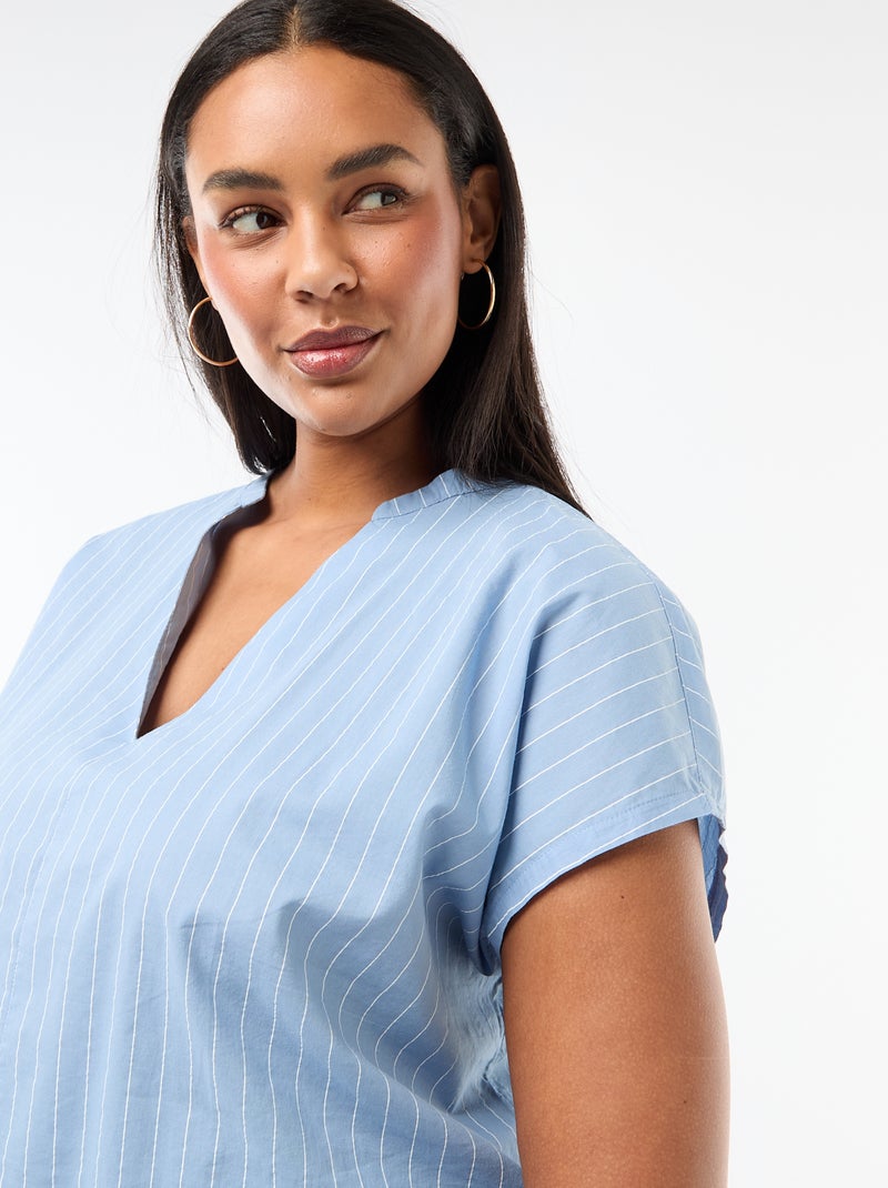 Blusa leggera a maniche corte Blu - Kiabi
