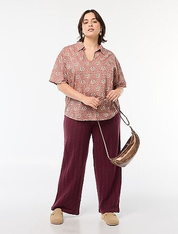 Blusa leggera a maniche corte con motivo