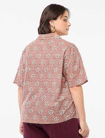 Blusa leggera a maniche corte con motivo
