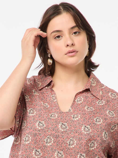 Blusa leggera a maniche corte con motivo - Kiabi