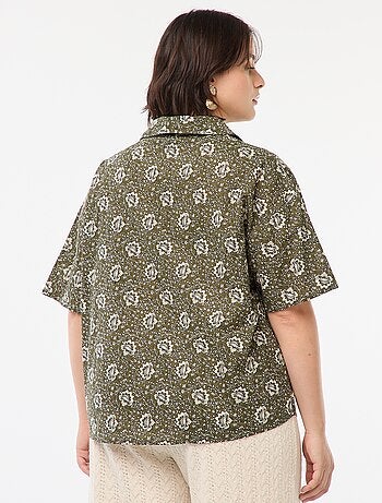 Blusa leggera a maniche corte con motivo