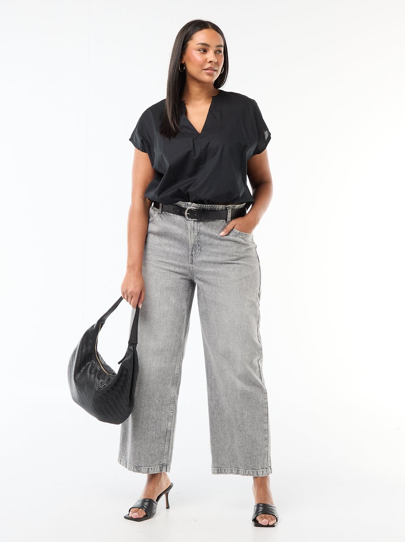 Blusa leggera a maniche corte Nero - Kiabi