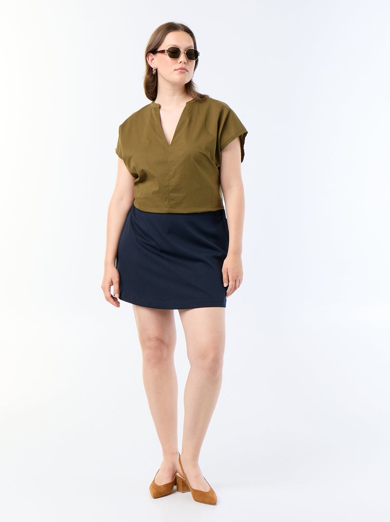 Blusa leggera a maniche corte Verde - Kiabi