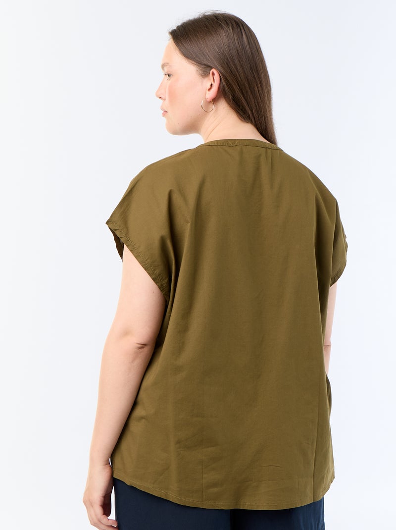 Blusa leggera a maniche corte Verde - Kiabi