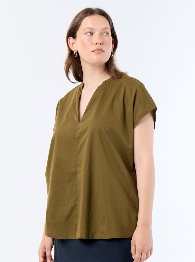 Blusa leggera a maniche corte Verde - Kiabi