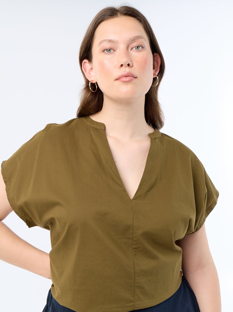 Blusa leggera a maniche corte Verde - Kiabi