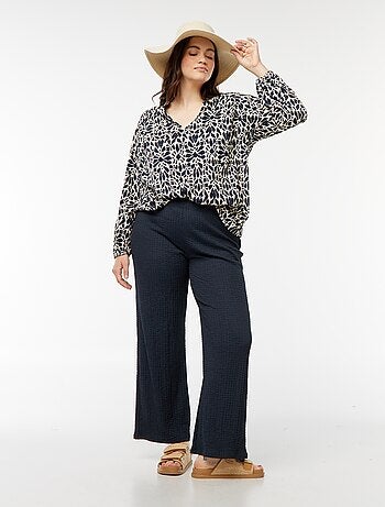Blusa leggera a maniche lunghe con motivo