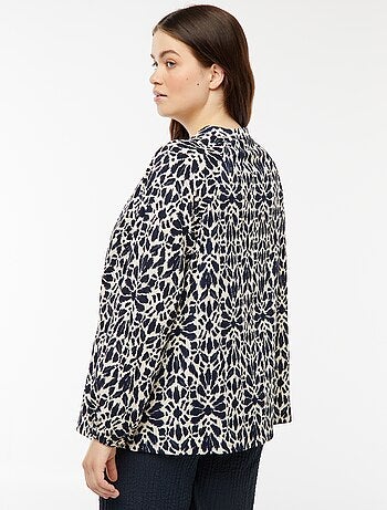Blusa leggera a maniche lunghe con motivo