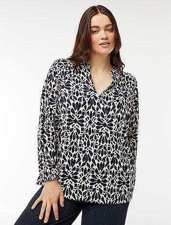 Blusa leggera a maniche lunghe con motivo
