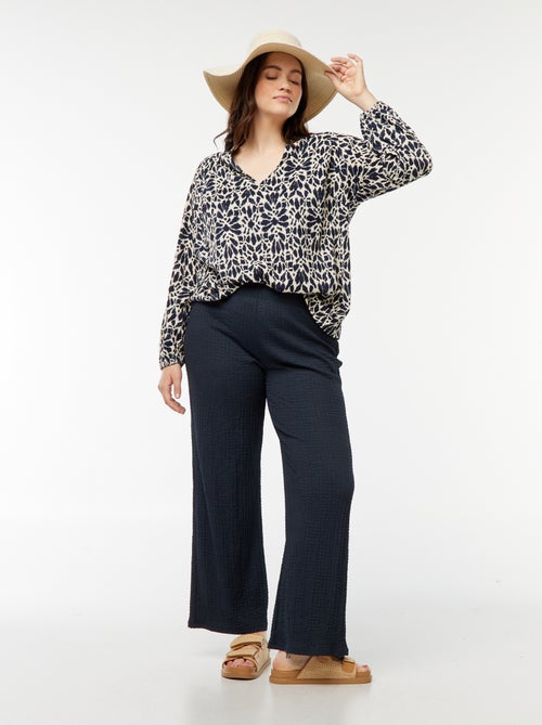 Blusa leggera a maniche lunghe con motivo - Kiabi