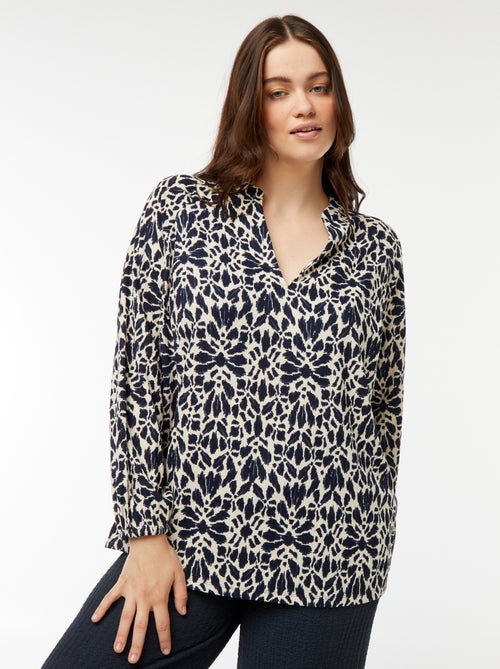 Blusa leggera a maniche lunghe con motivo - Kiabi