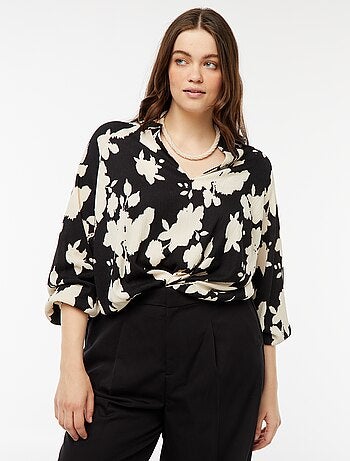 Blusa leggera a maniche lunghe con motivo